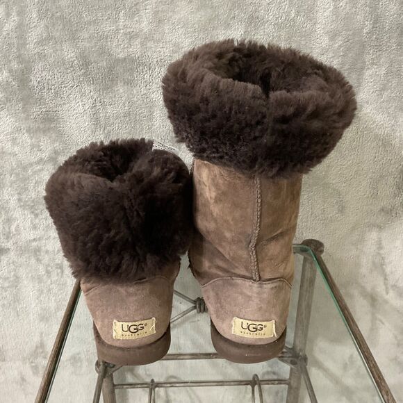 UGG Australia Women's Classic Tall Sheepskin Boots Brown Size 8 Style 5815 * - Picture 9 of 13